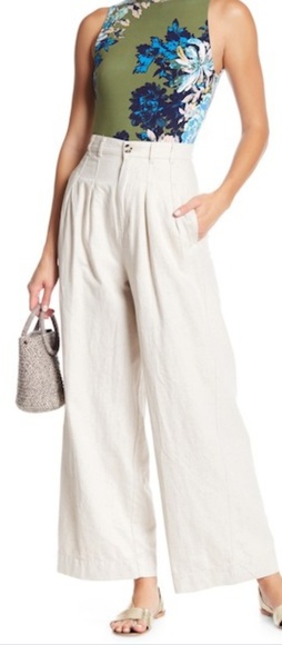 Free People Pants - Free People River Winds Wide Leg Pants